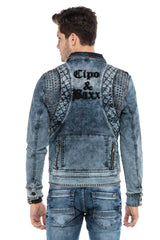 CJ250 Chaqueta tejana azul para hombre