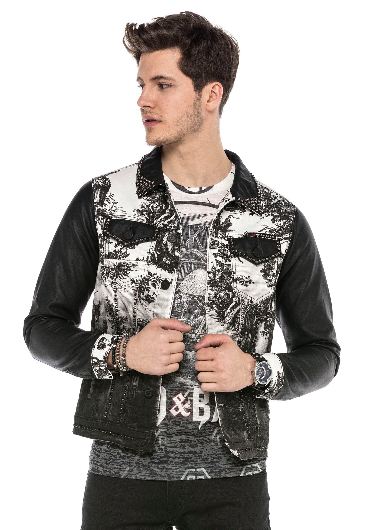 CJ252 Veste noire pour homme