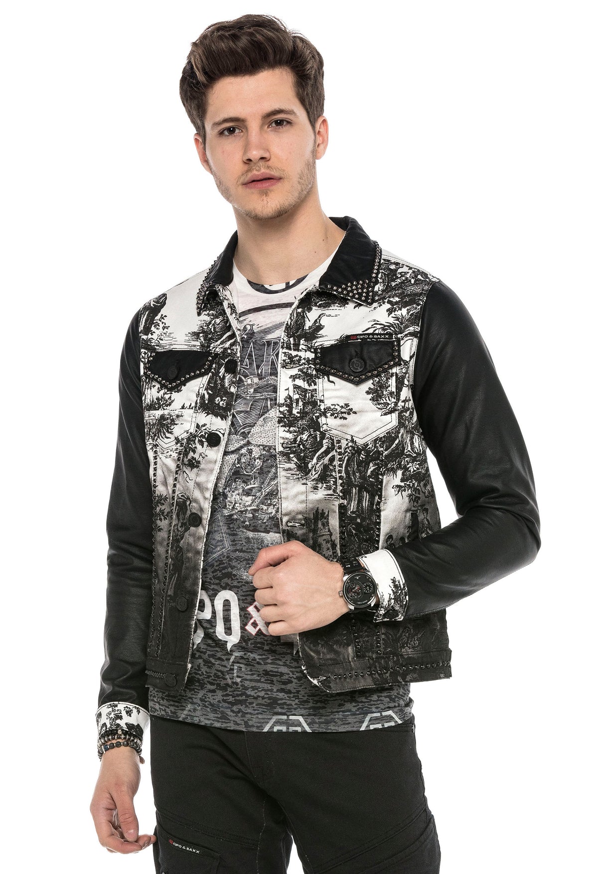 CJ252 Veste noire pour homme