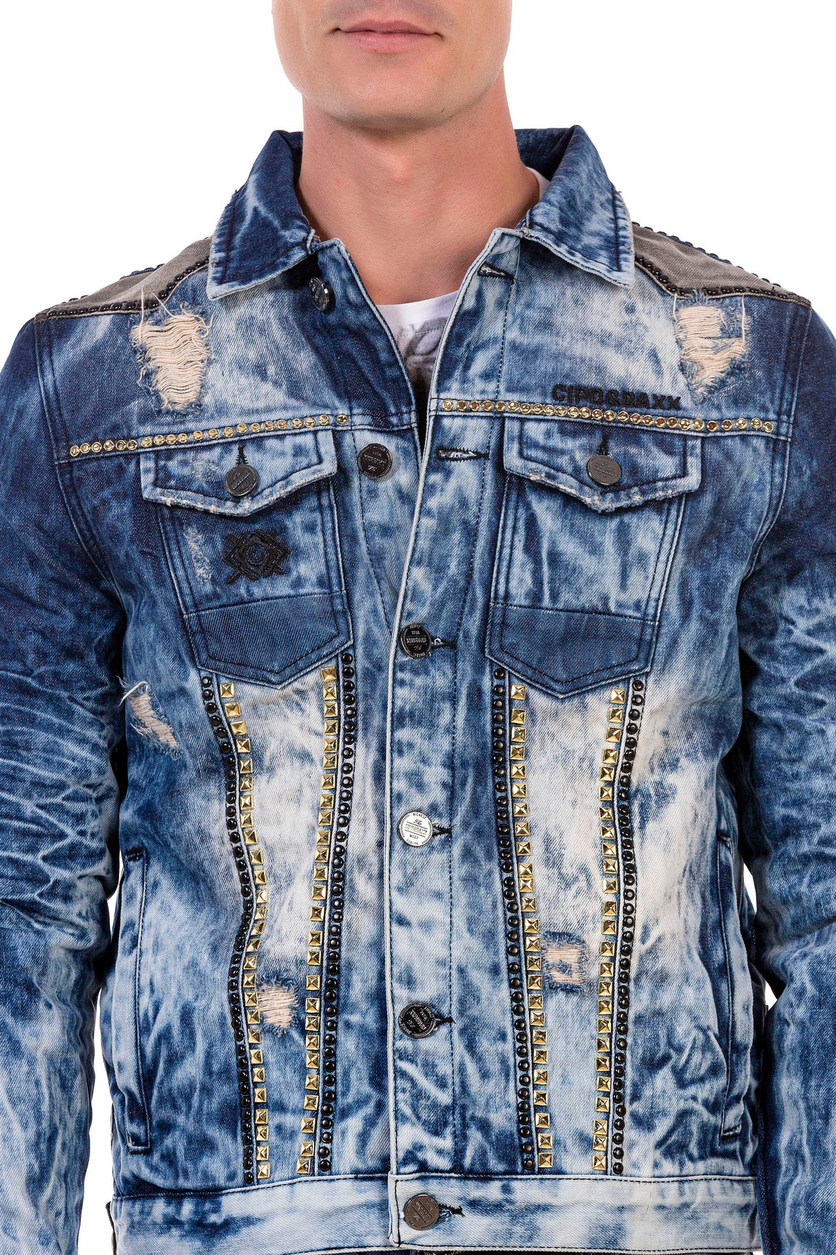 CJ264 Chaqueta azul de hombres 