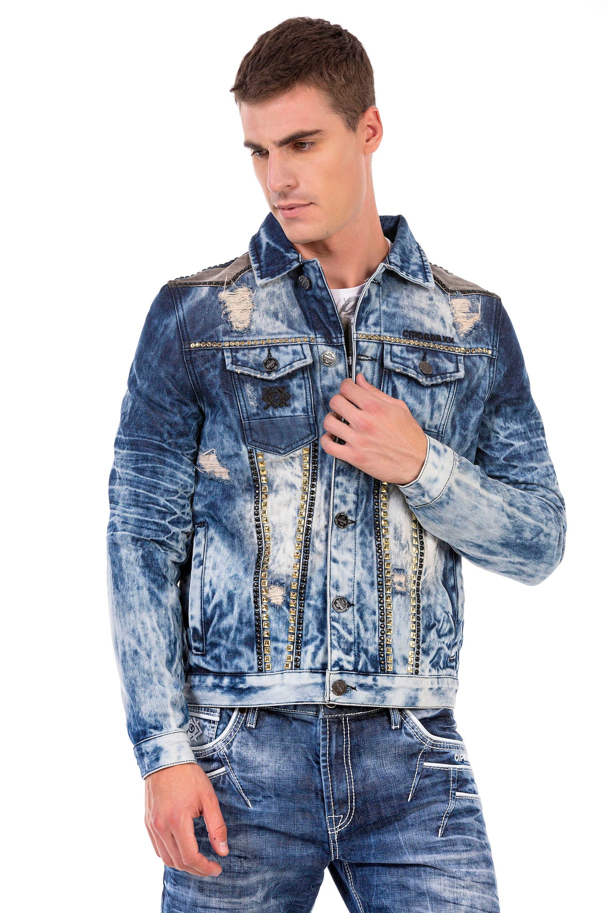 CJ264 Chaqueta azul de hombres 