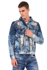 CJ264 Chaqueta azul de hombres 
