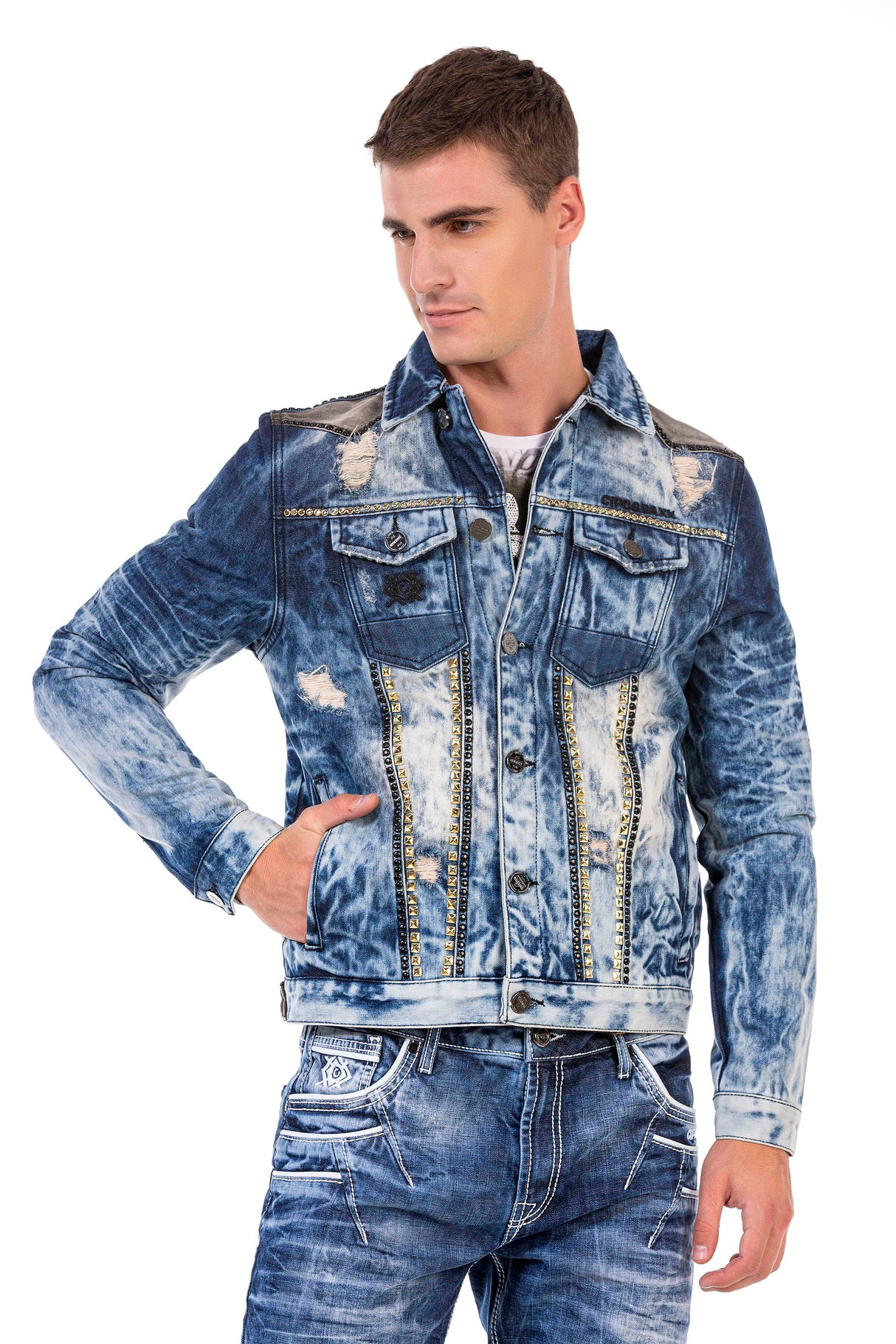 CJ264 Chaqueta azul de hombres 