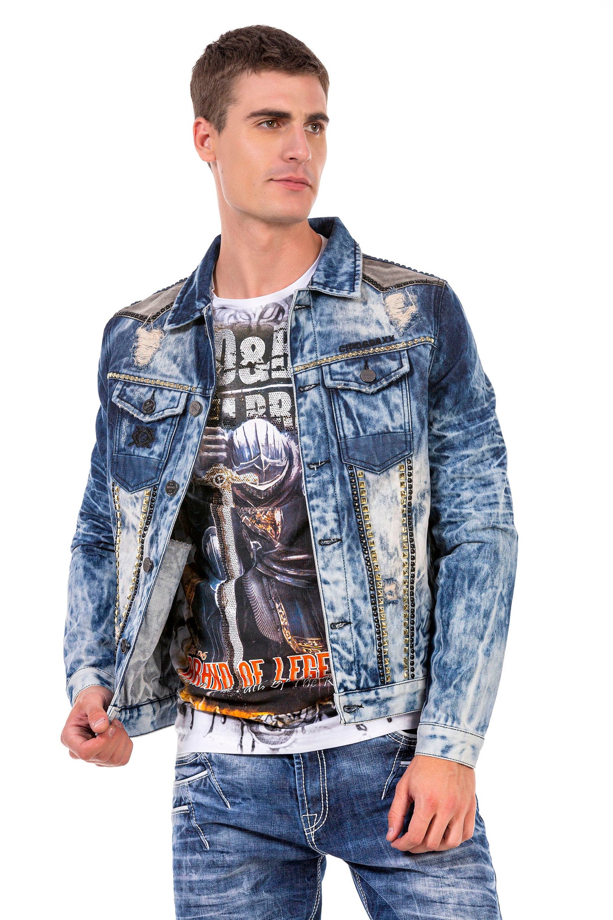 CJ264 Chaqueta azul de hombres 