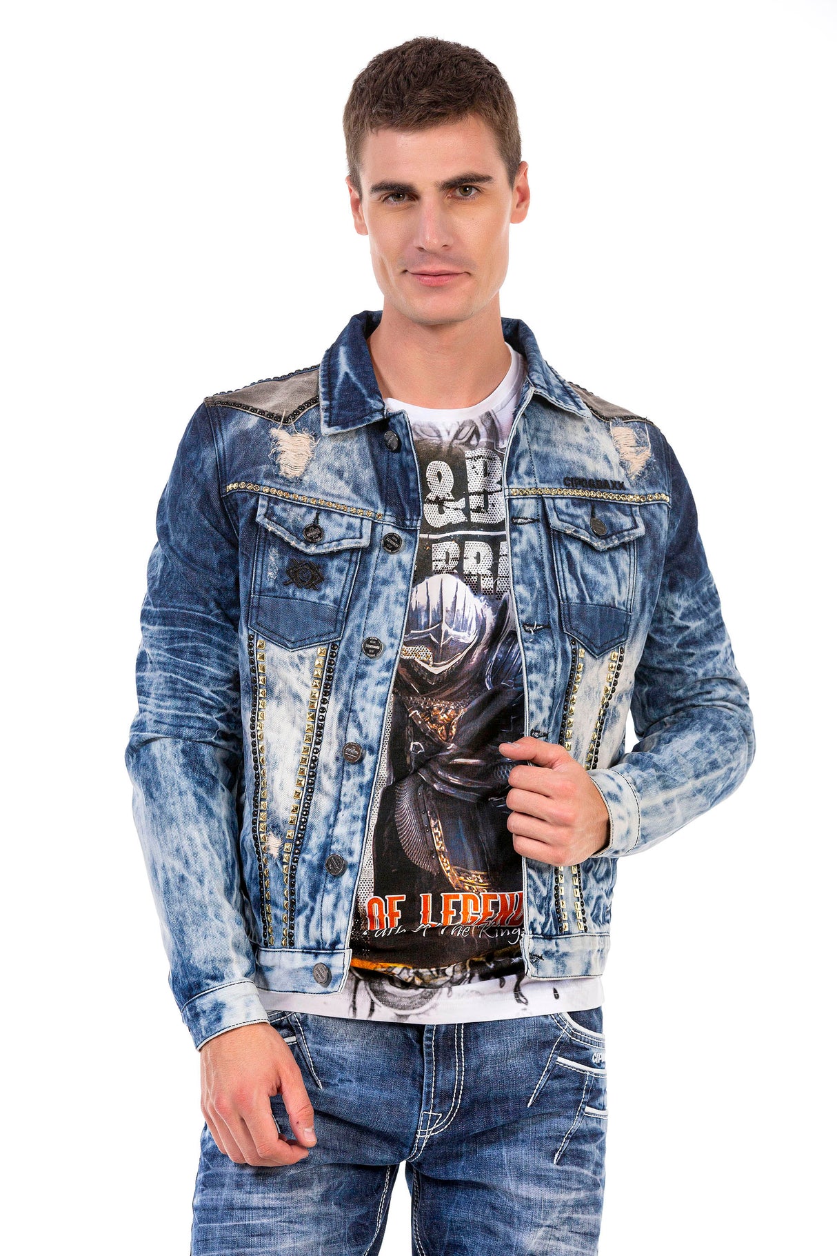 CJ264 Chaqueta azul de hombres 