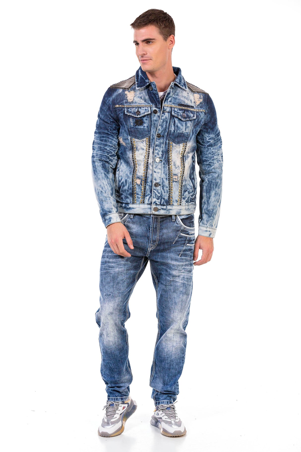 CJ264 Chaqueta azul de hombres 