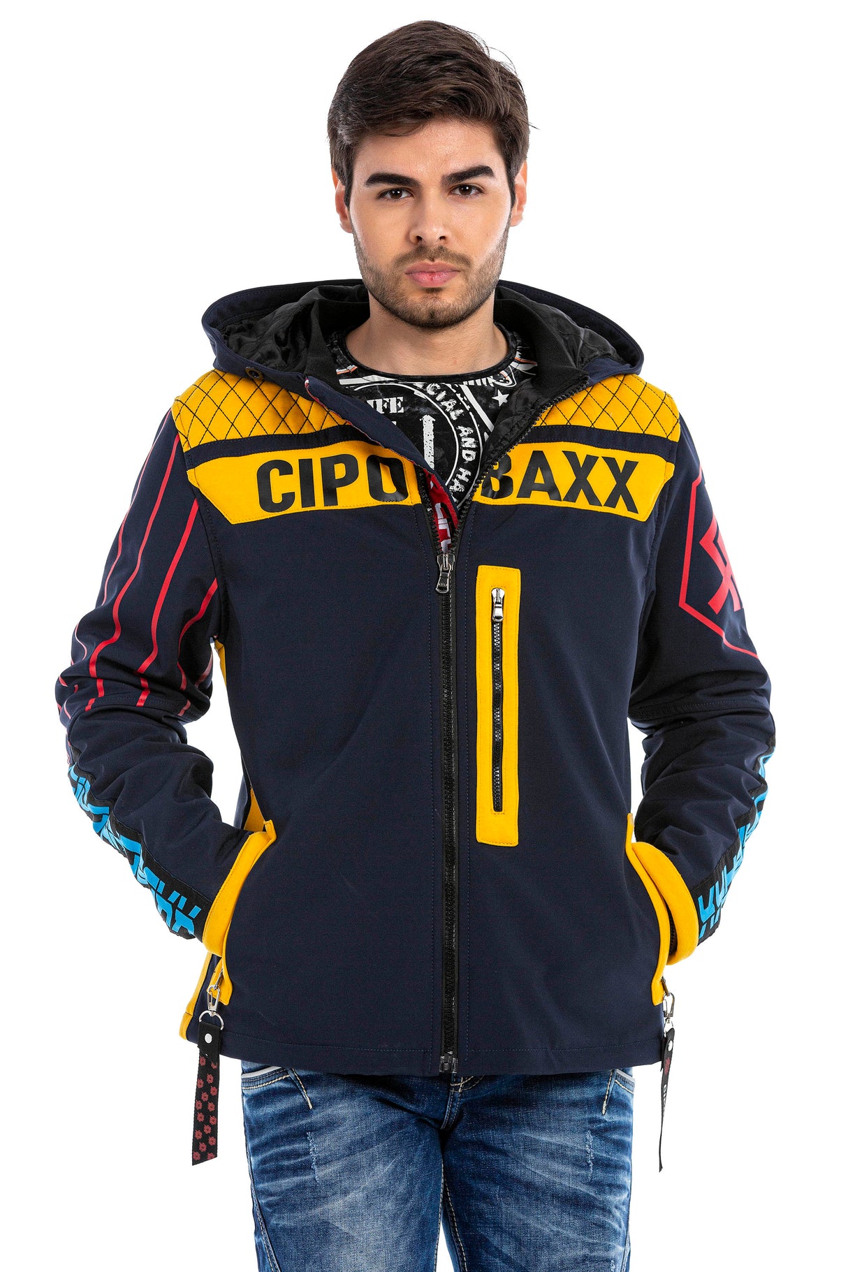 cj276 Chaqueta de hombres azul marino