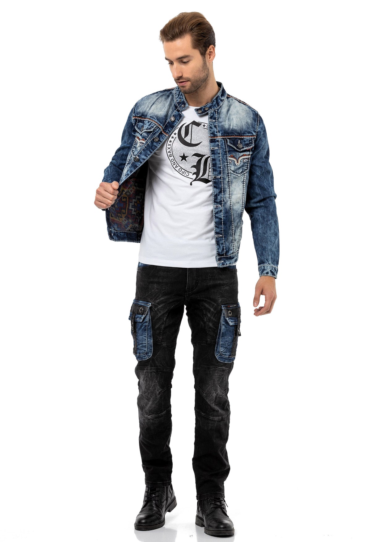 CJ279 Chaqueta para hombres azul