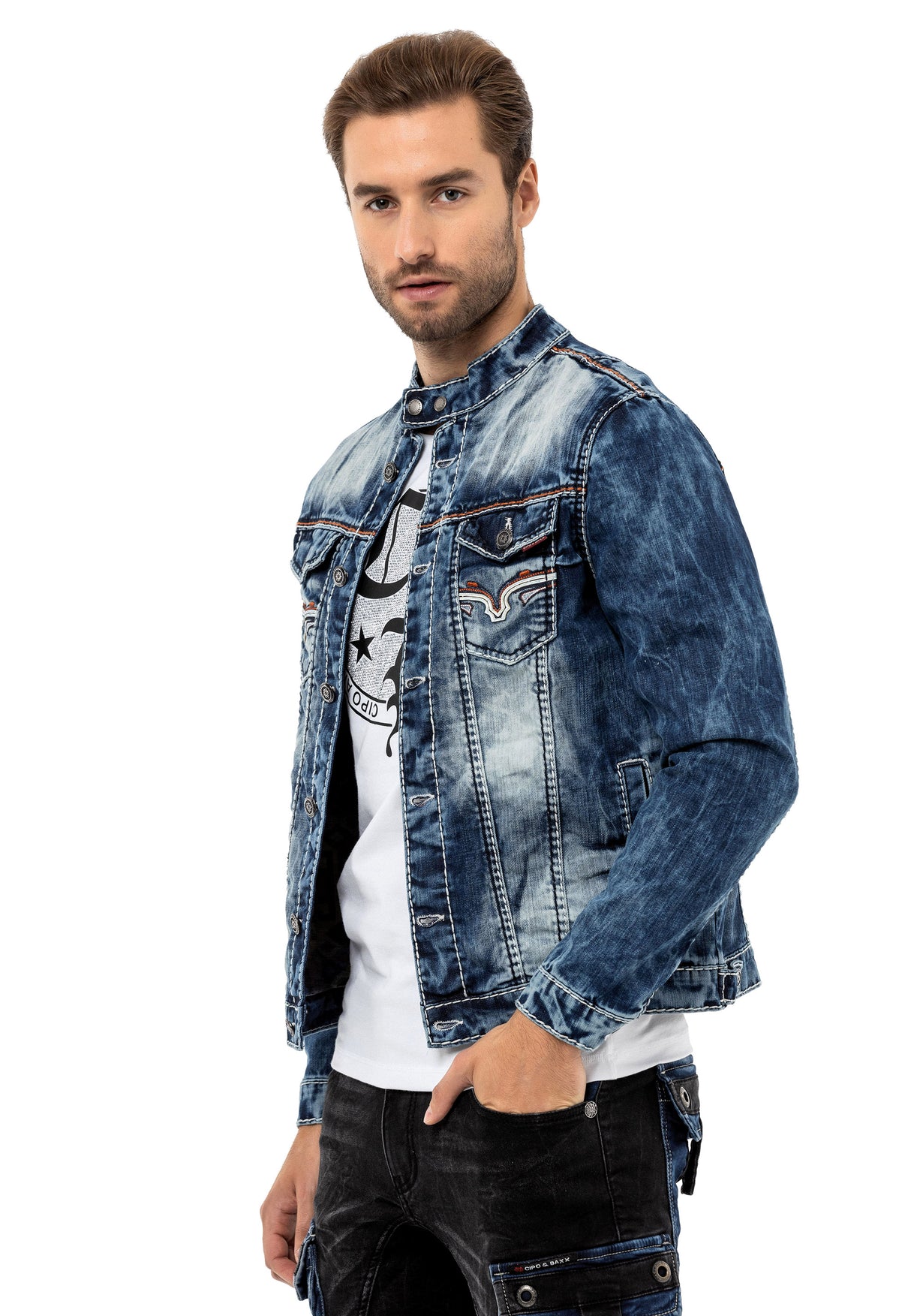 CJ279 Chaqueta para hombres azul