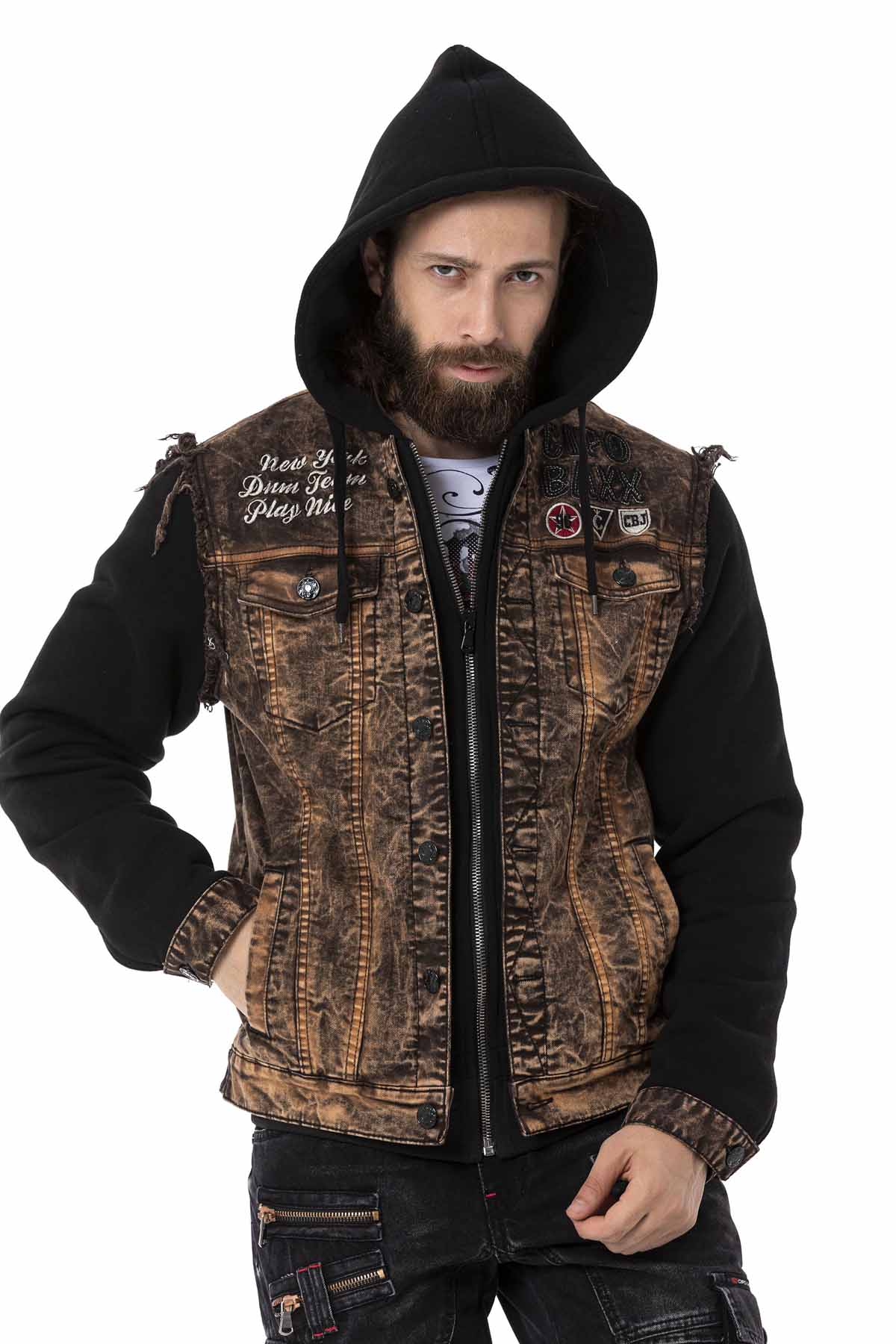 CJ287 Chaqueta con capucha para hombre