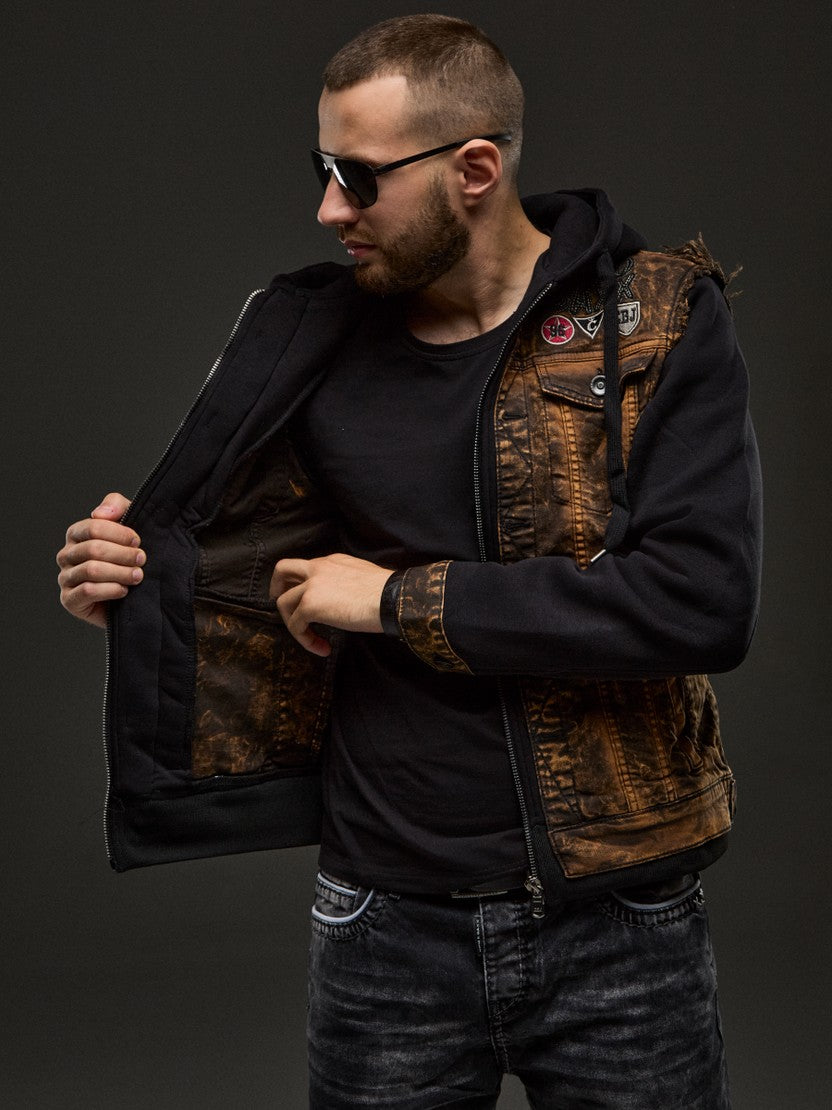 CJ287 Chaqueta con capucha para hombre