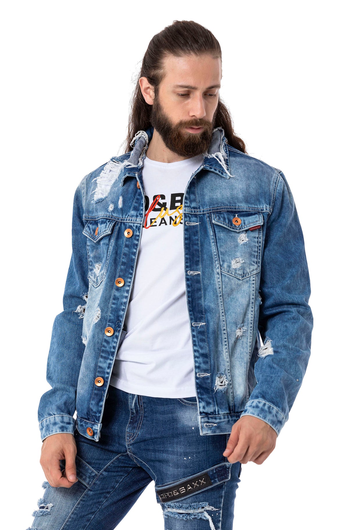  CJ291 Chaqueta tejana de hombres