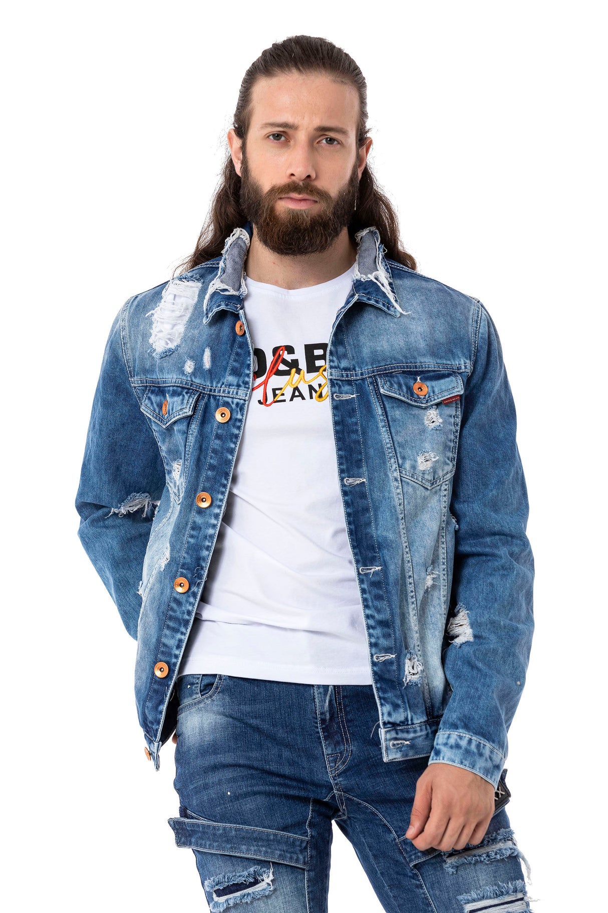  CJ291 Chaqueta tejana de hombres