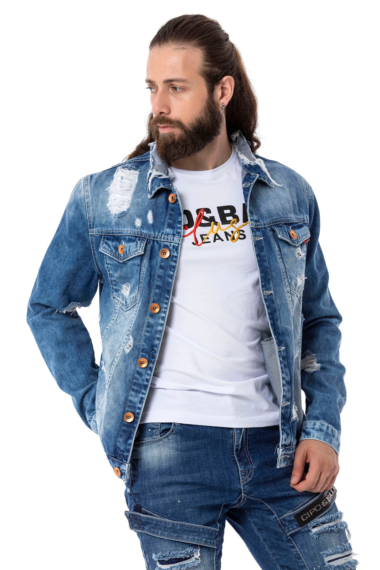  CJ291 Chaqueta tejana de hombres