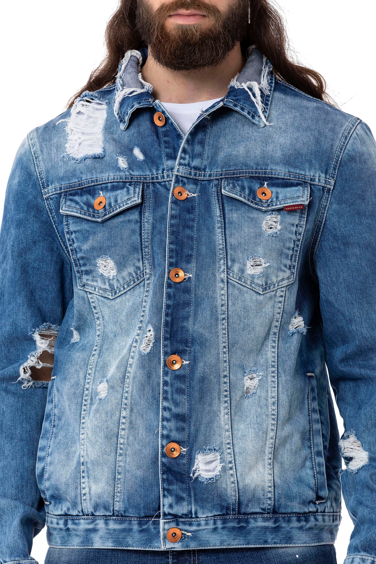  CJ291 Chaqueta tejana de hombres
