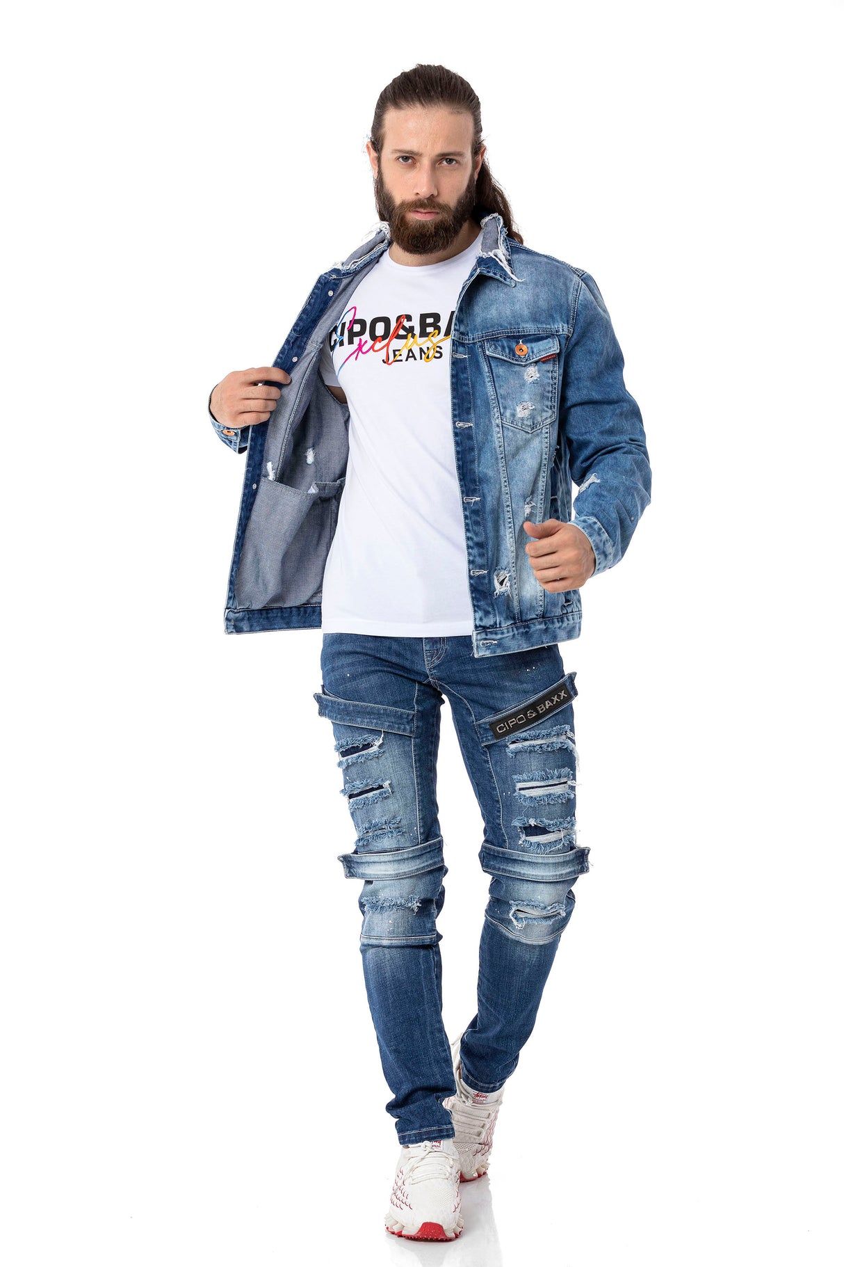  CJ291 Chaqueta tejana de hombres