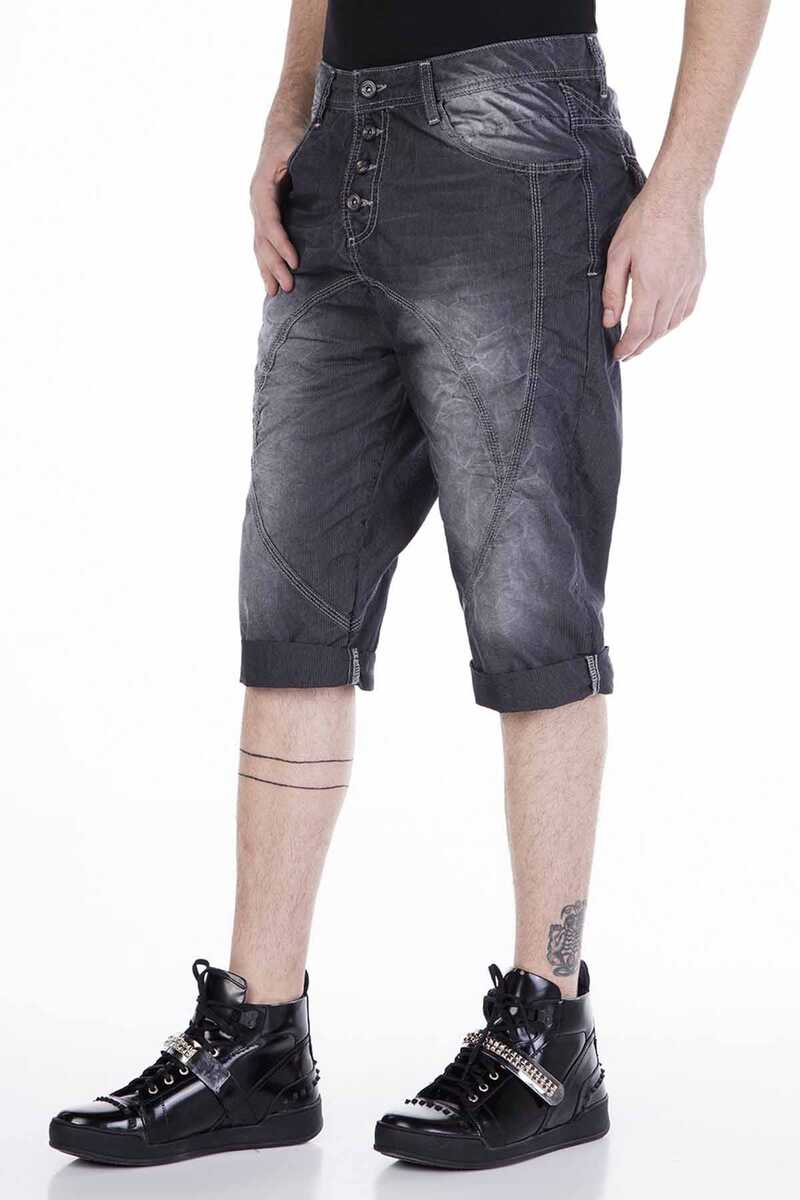 CK119 Men Capri Jeans Shorts decorados con costuras gruesas