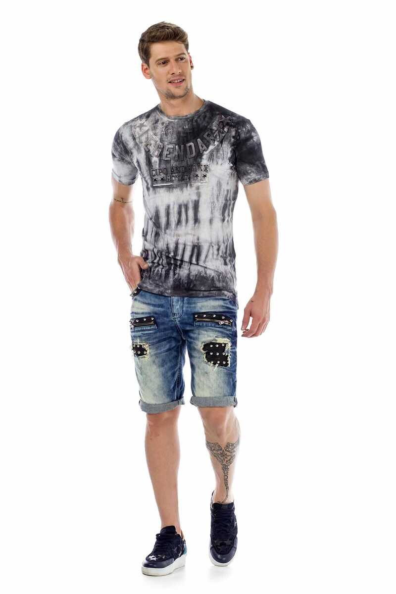 CK181 Short capri pour hommes avec ornements de rivets stylés