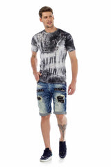 CK181 Short capri pour hommes avec ornements de rivets stylés