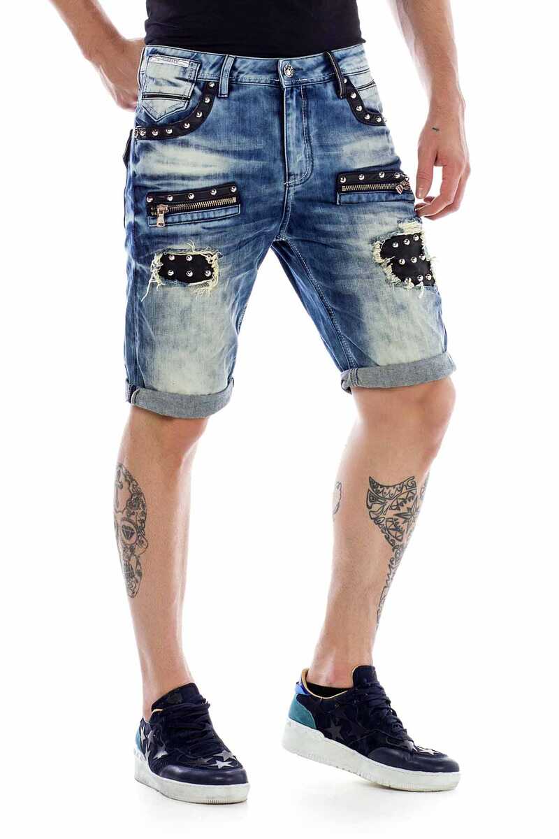 CK181 Short capri pour hommes avec ornements de rivets stylés