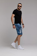 CK189 Herren Capri Shorts mit lässigem Rippenmuster