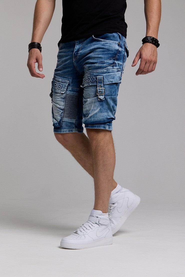 CK189 Herren Capri Shorts mit lässigem Rippenmuster