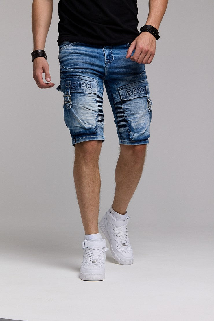 CK189 Herren Capri Shorts mit lässigem Rippenmuster