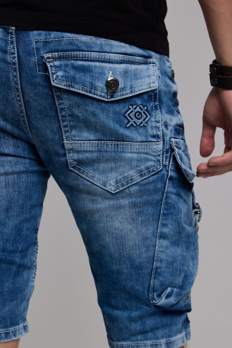 CK189 Herren Capri Shorts mit lässigem Rippenmuster