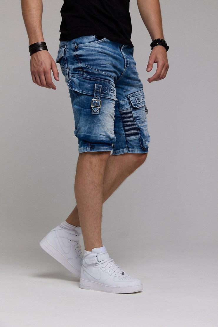 CK189 Herren Capri Shorts mit lässigem Rippenmuster