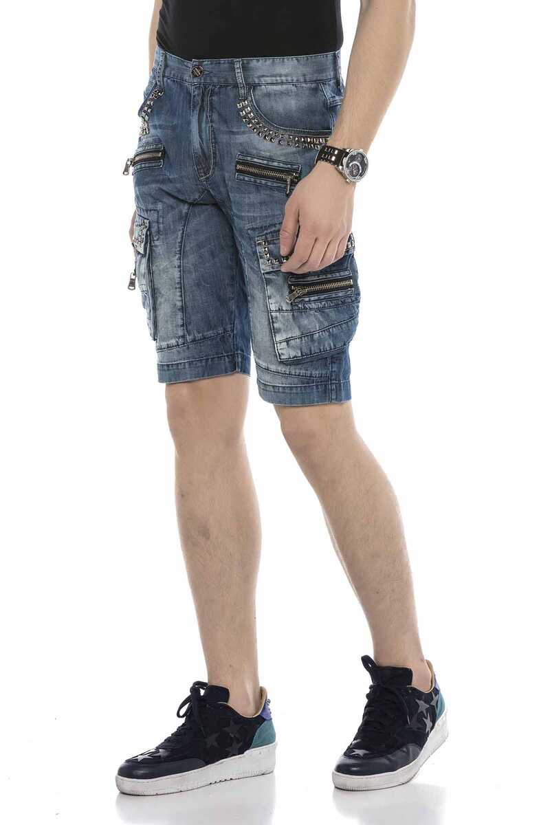 CK203 Men Capri Shorts con avenidos y bolsas de cargot
