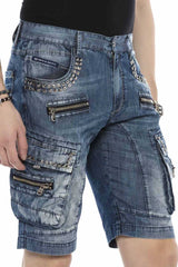 CK203 Men Capri Shorts con avenidos y bolsas de cargot