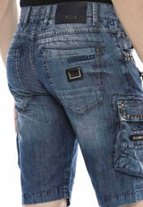 CK203 Men Capri Shorts con avenidos y bolsas de cargot