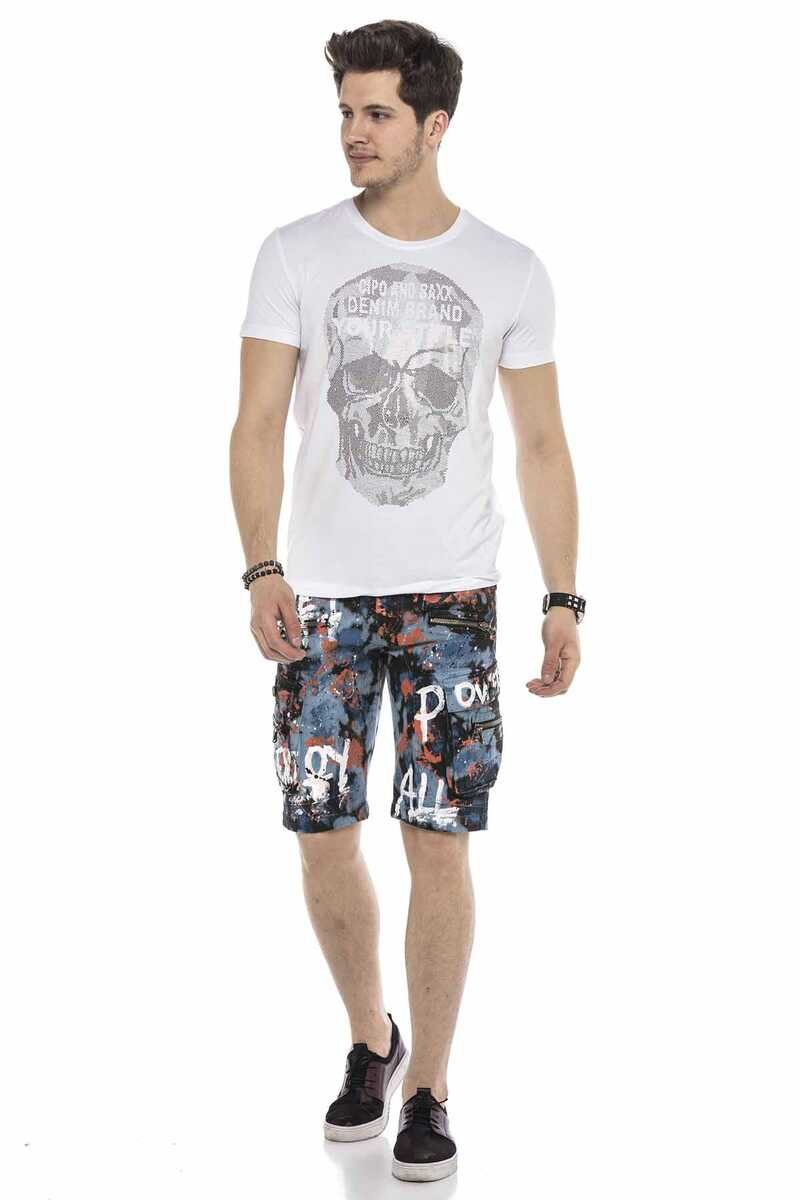 CK204 Men Capri shorts with trendy denim coating