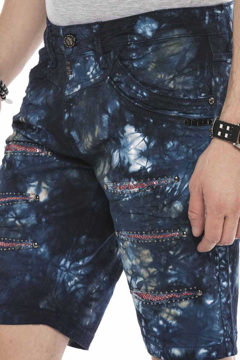 CK205 Capri Jeanshorts para hombres con efectos destruidos y remaches