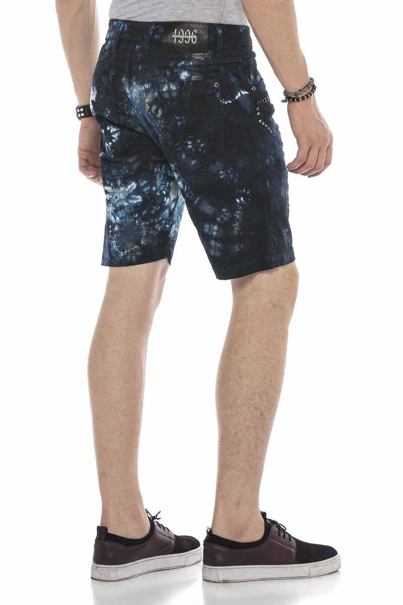 CK205 Capri Jeanshorts para hombres con efectos destruidos y remaches