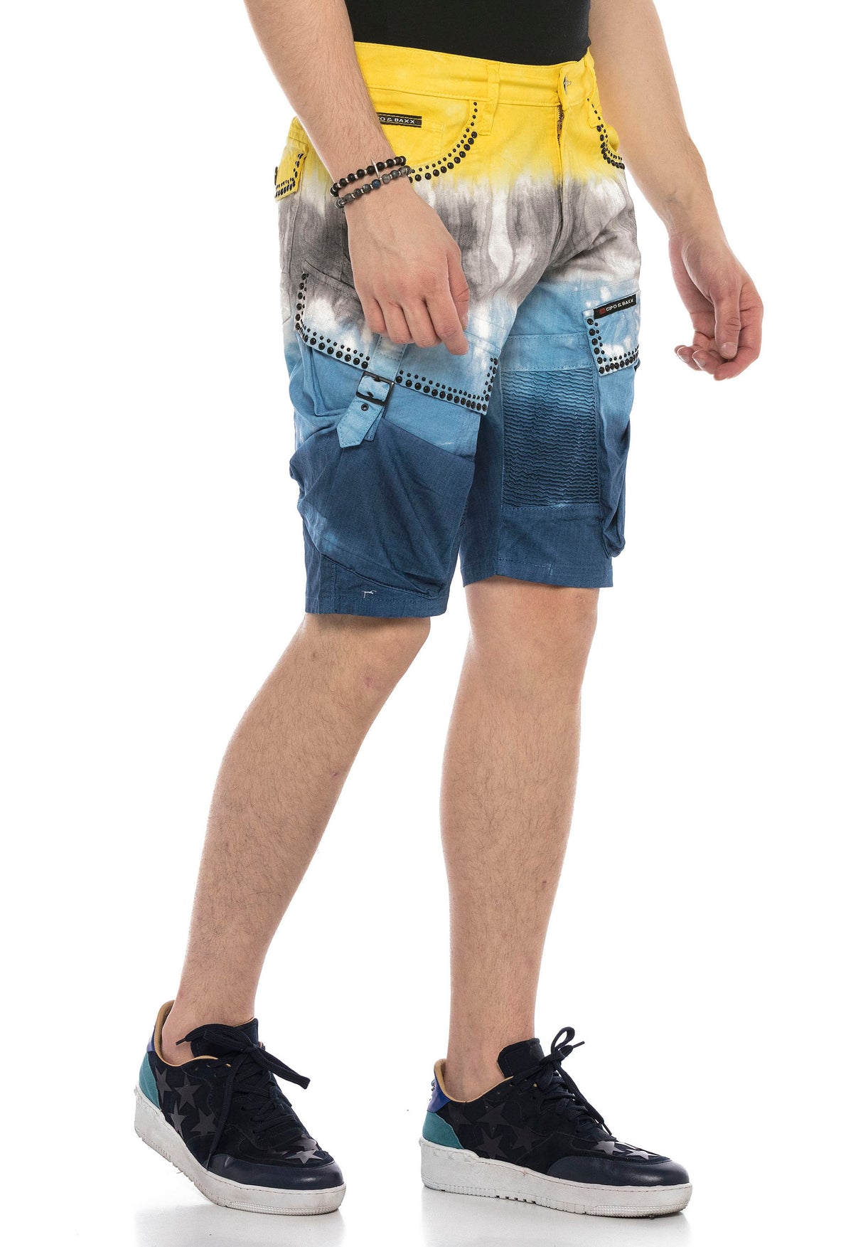 CK211 Capri Jeanshorts of Markant Wash en Rivet