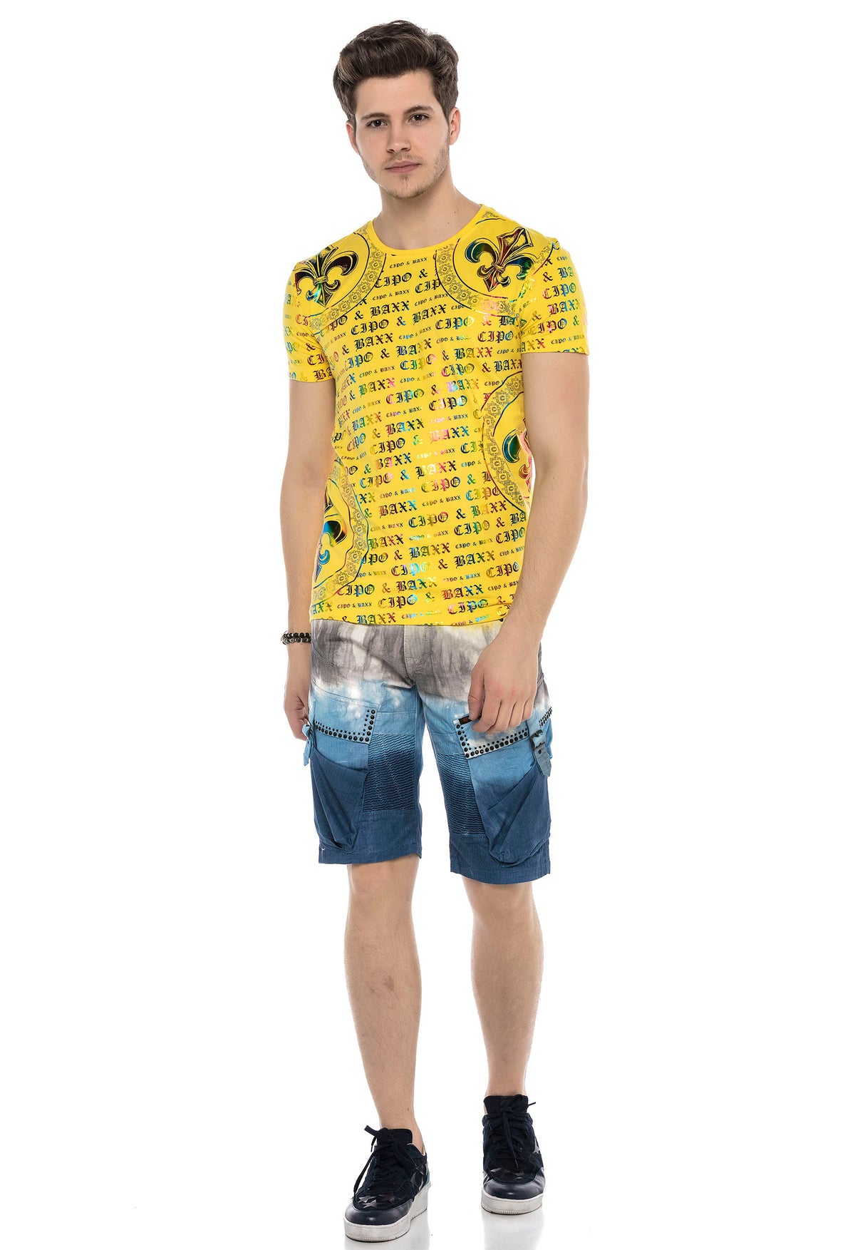 CK211 Capri Jeanshorts of Markant Wash en Rivet