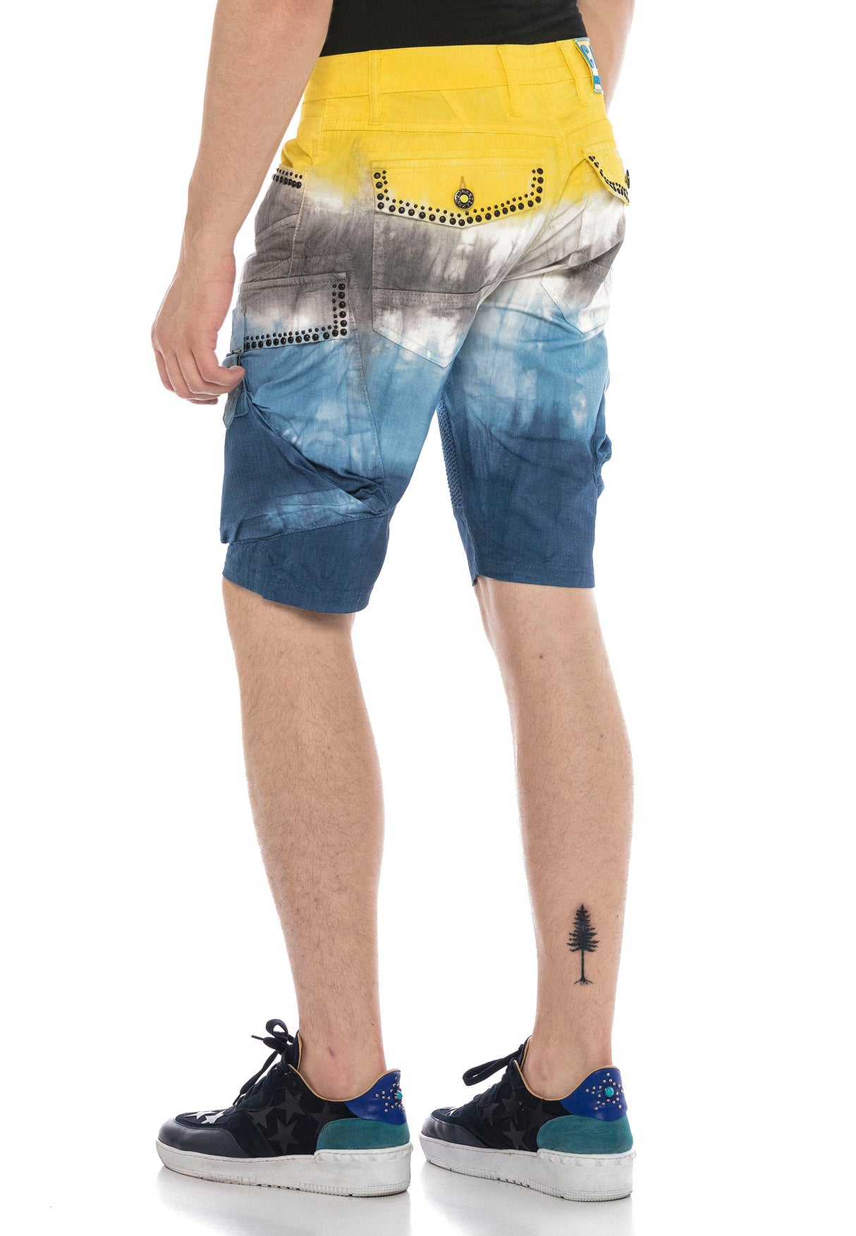 CK211 Capri Jeanshorts of Markant Wash en Rivet