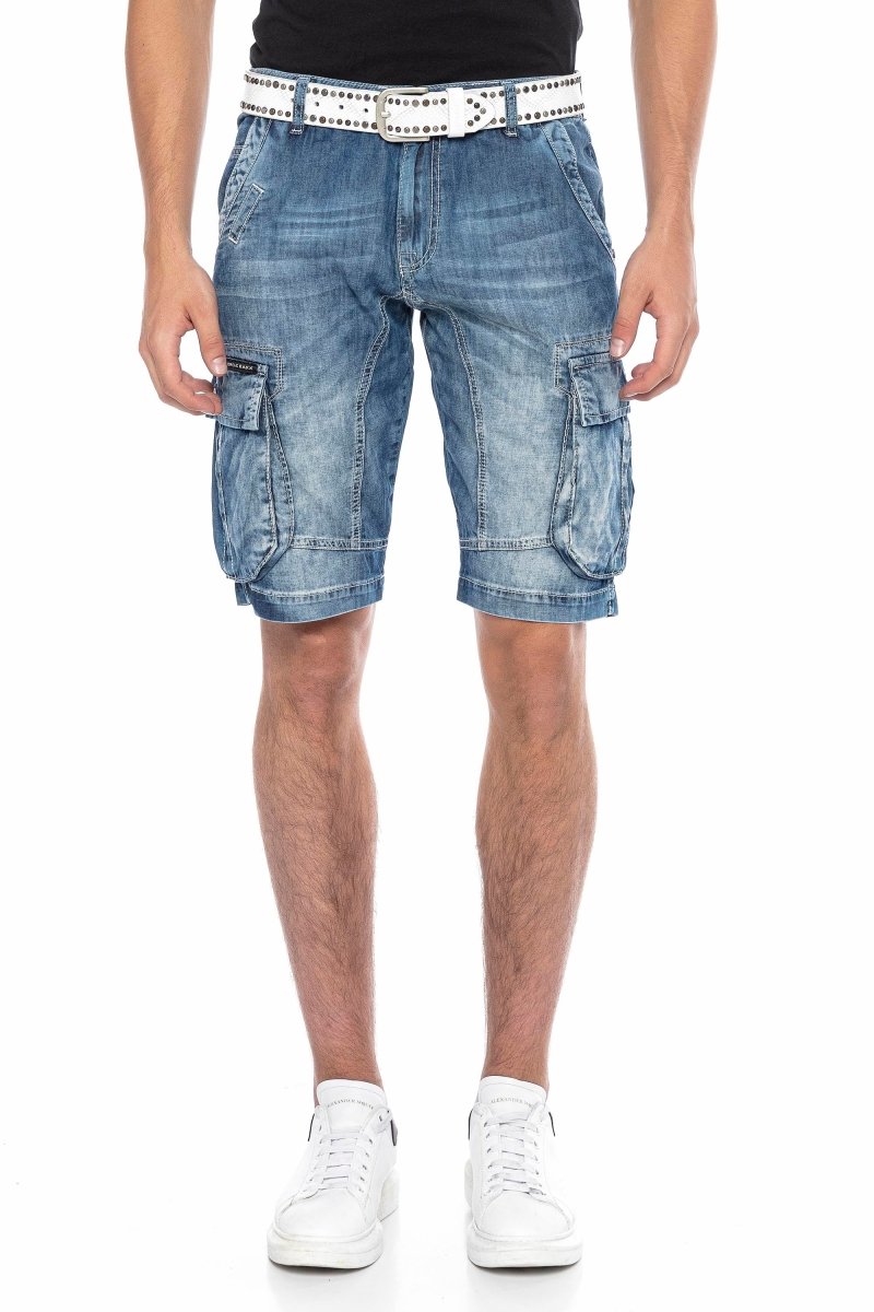 CK215 Herren Capri Shorts mit Cargotaschen