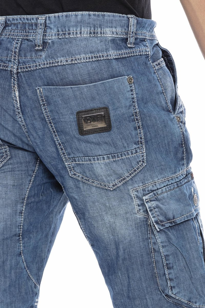 CK215 Herren Capri Shorts mit Cargotaschen