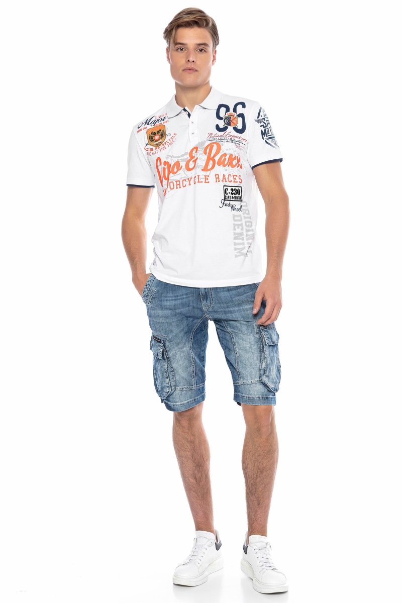 CK215 Herren Capri Shorts mit Cargotaschen
