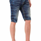 CK251 Herren Capri Shorts mit trendiger Used-Waschung