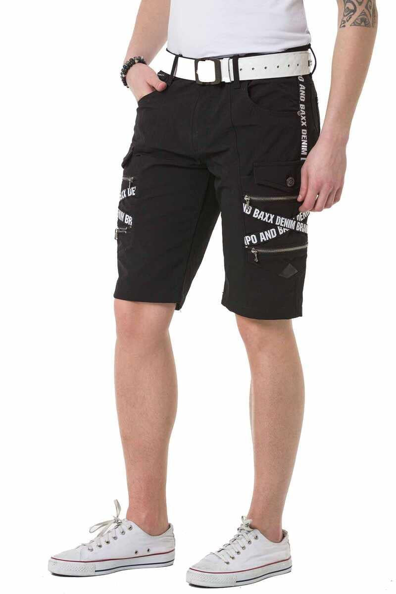 CK253 Herren Capri Shorts mit trendigen Cargotaschen