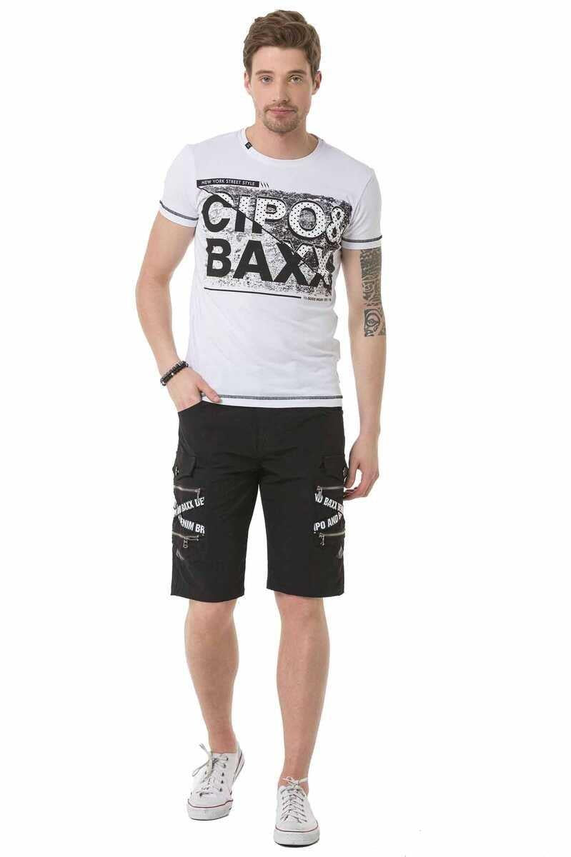 CK253 Herren Capri Shorts mit trendigen Cargotaschen