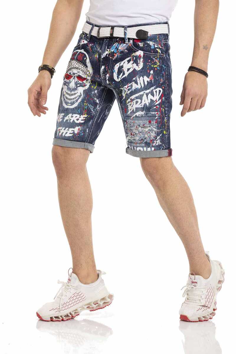 CK255 Bermudas de hombre con un llamativo motivo de calavera