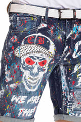 CK255 Bermudas de hombre con un llamativo motivo de calavera