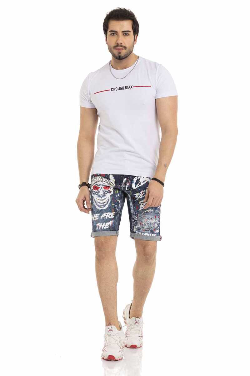 CK255 Bermudas de hombre con un llamativo motivo de calavera