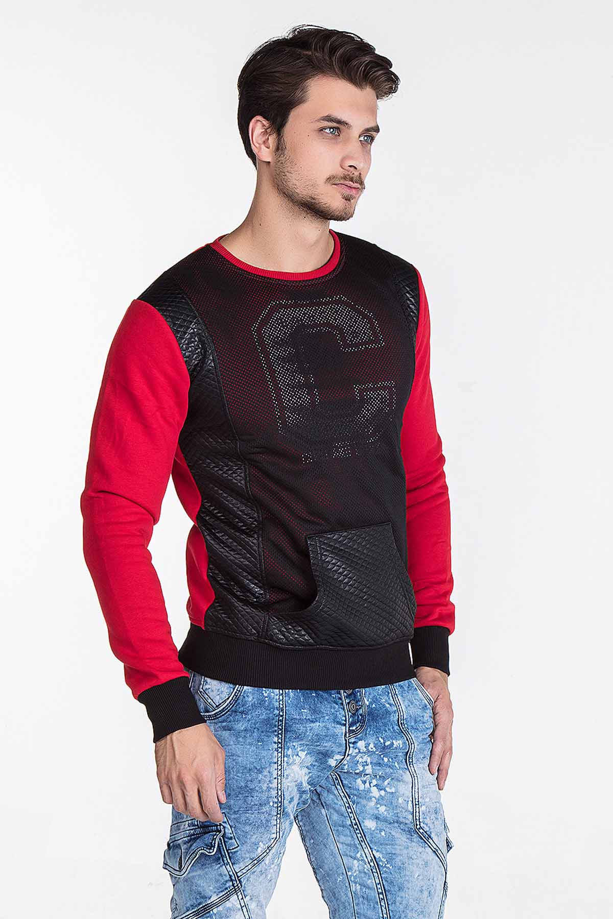 CL123 Herren Sweatshirt – Modernes Design mit Kontrastärmeln