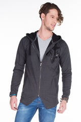 CL238 Heren zweetjack met ongewone zoom