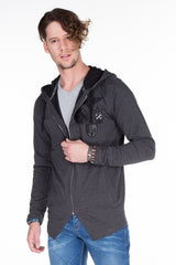 CL238 Heren zweetjack met ongewone zoom